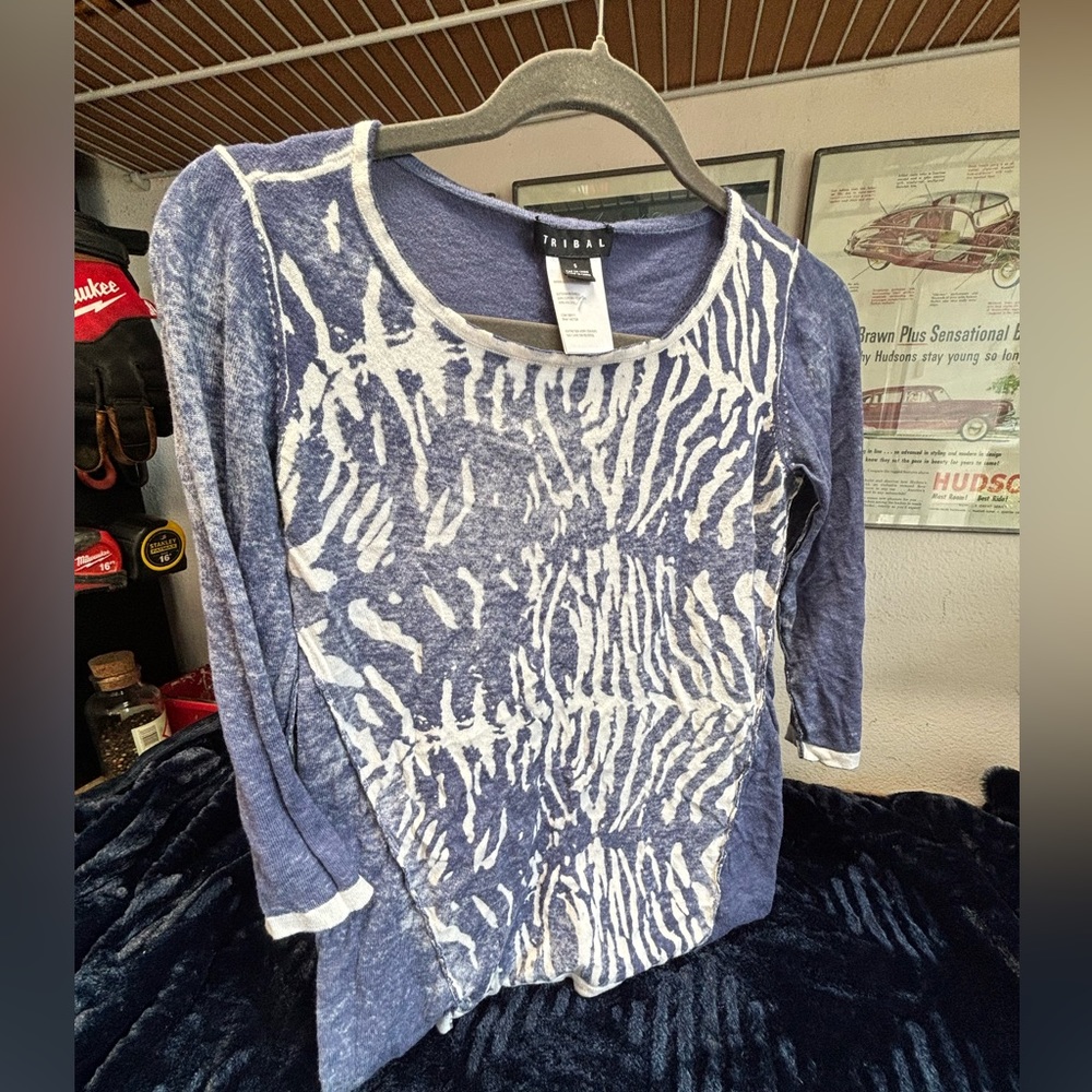 Tribal reversible shirt sweater.